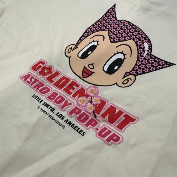 Golden Ant Astro Boy Pop-Up Anime Tee Cream Embroidered Graphic Mens M - Picture 3 of 8